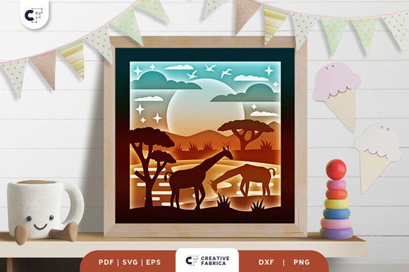 African Savanna 3D Layered Paper Cut SVG: A Creative Craft Must-Have