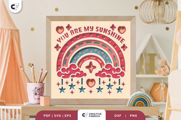 Baby Born Rainbow 3D Shadow Box SVG – Creative Possibilities