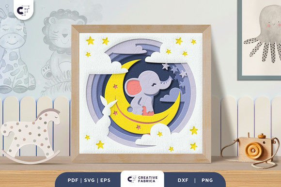 Baby Elephant Nursery Room 3D Shadow Box: A Creative and Meaningful Craft Project
