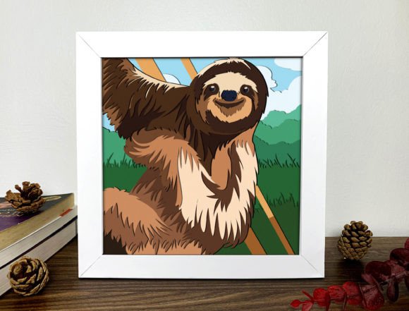 Bring Adorable Art to Life with the Sloth Shadow Box 3D SVG and Sloth 3D SVG