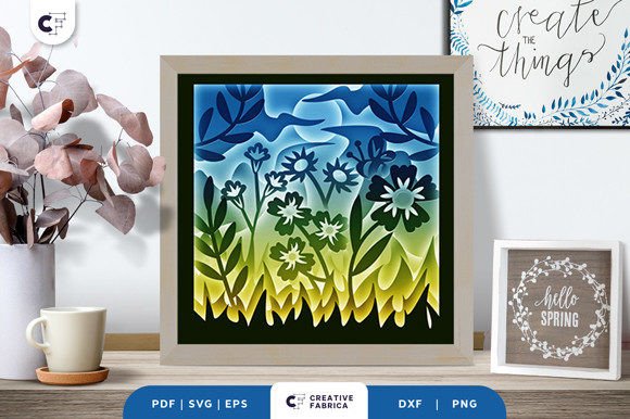 Bring Spring to Life with the Meadow 3D Shadow Box Paper Cut SVG