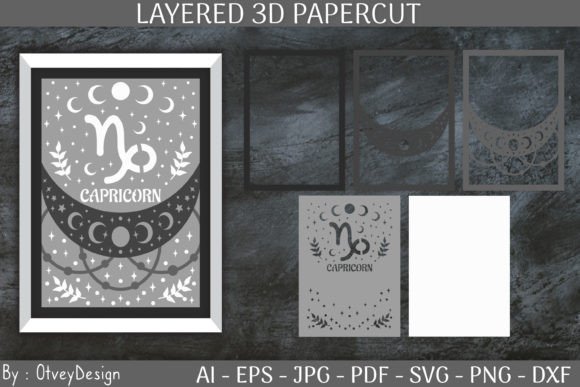 Capricorn Zodiac Signs Celestial 3D Layer: A Modern Fusion of Astrology and Creative Design