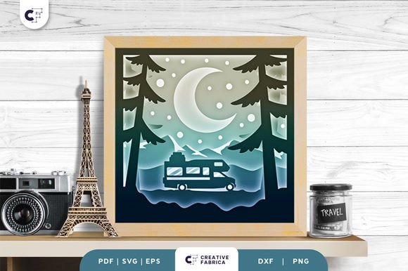 Caravan Travel 3D Shadow Box Paper Cut – A Creative Way to Celebrate Wanderlust