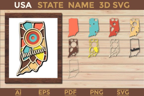 Creating Unique Designs with the Indiana USA State 3D SVG Paper Cut