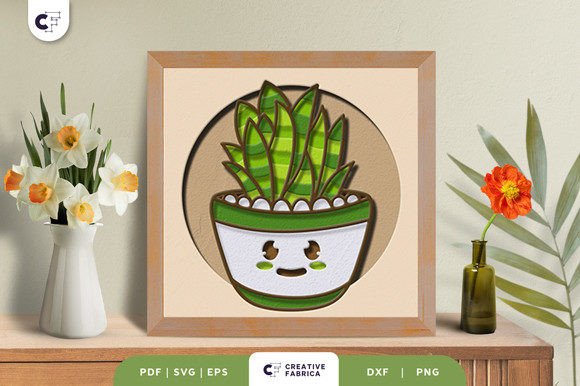 Cute Succulent 3D Shadow Box Paper Cut: A Unique and Realistic Home Decor Option