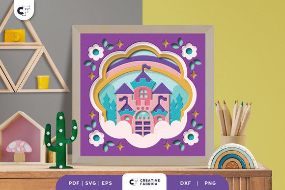 Fantasy Castle 3D Light Box Paper Cut – A Magical Addition to Your Creative Projects
