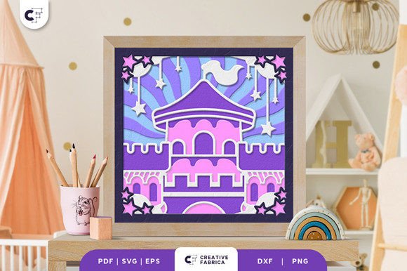 Fantasy Castle 3D Shadow Box Paper Cut – A Unique Creative Resource for Craft Enthusiasts