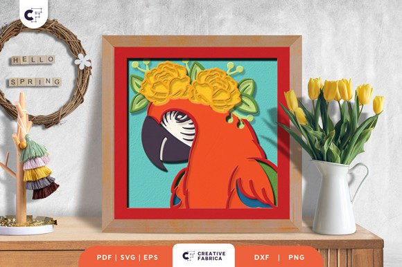Floral Bird Head 3D Shadow Box Paper Cut: A Unique Craft Project for Every Skill Level
