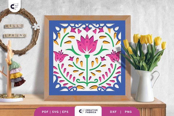 Folk Art Flowers 3D Shadow Box SVG: A Timeless Springtime Craft Trend