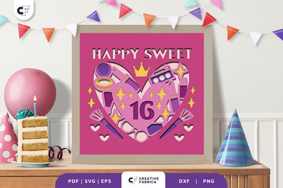 Happy Sweet 16 3D Layered Paper Cut – A Unique and Elegant Birthday Decoration