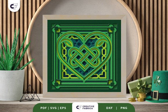 Heart Shape Celtic Knot 3D Shadow Box – A Symbolic and Stylish Expression of Love