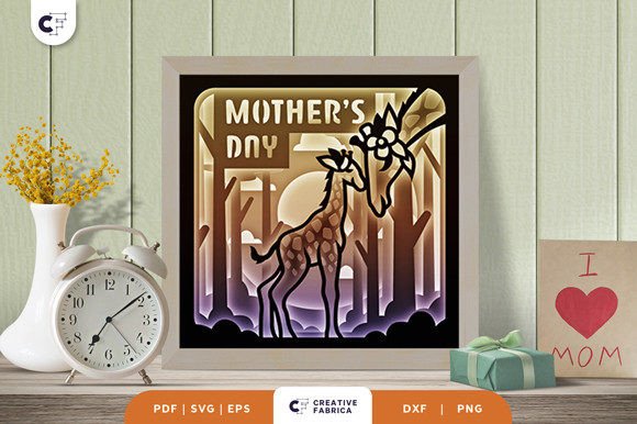Mama and Baby Giraffe 3D Paper Cut – A Heartfelt Mother’s Day Gift