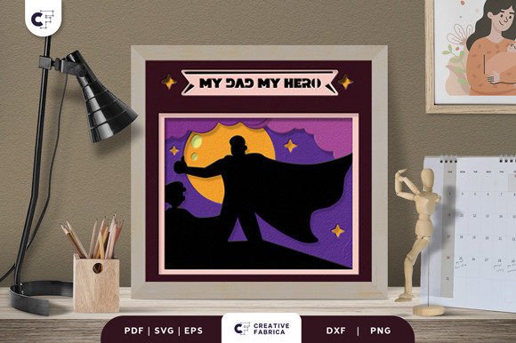 My Dad My Hero 3D Shadow Box