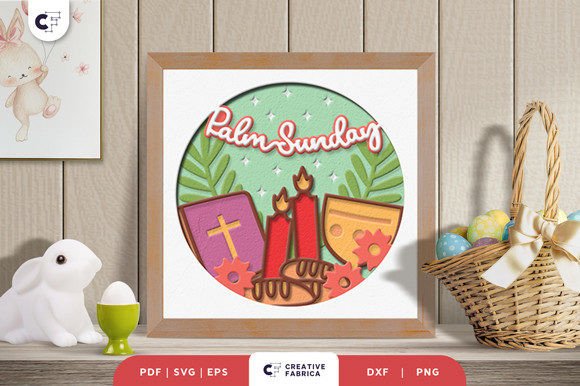 Palm Sunday 3D Shadow Box Paper Cut: Strategic Faith-Inspired Home and Religious Decor