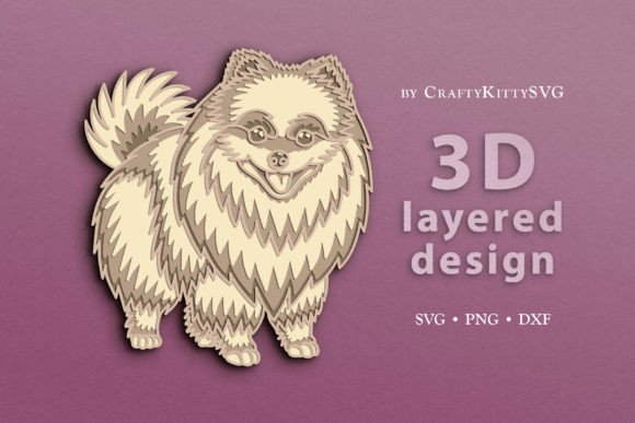 Pomeranian Spitz 3D Layered SVG Cut File: A Creative Tool for Digital Crafting