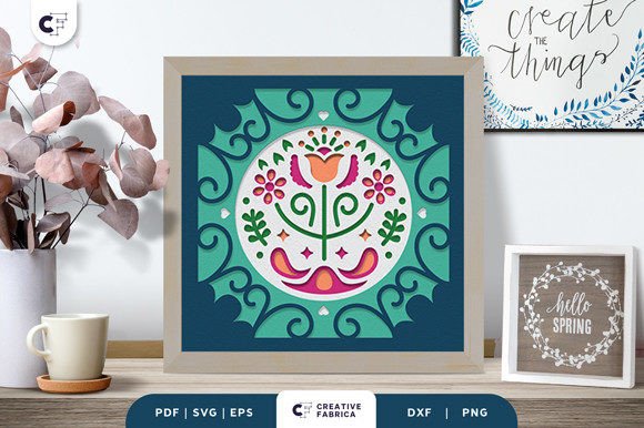 Spring Folk Flower 3D Paper Cut