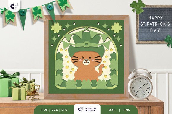 St. Patrick’s Kitten 3D Shadow Box SVG: A Festive Addition to Your Crafting Projects