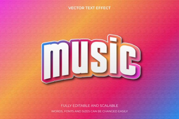 Text Effect in 3D Music Word Font Style: A Creative Tool for Designers and Content Creators