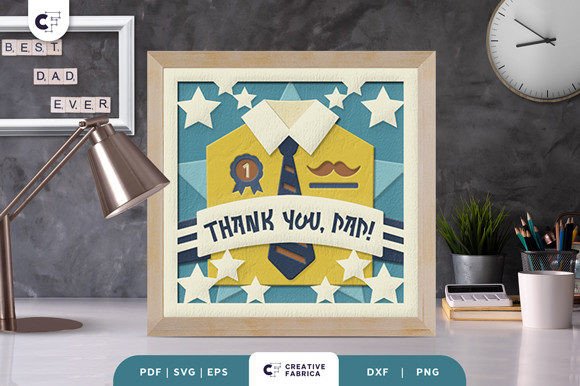Thank You Dad 3D Shadow Box Paper Cut – A Unique and Thoughtful Craft for Father’s Day