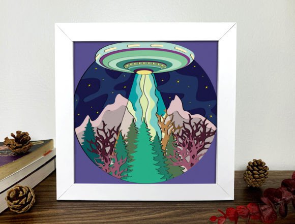 UFO Shadow Box 3D Svg and UFO 3D Svg: Creative Possibilities for Craft Enthusiasts