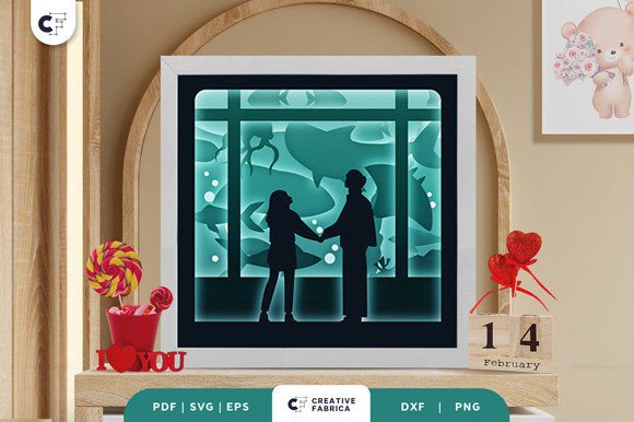 Valentine’s Day Couple 3D Layered Shadow Box: A Romantic Keepsake for Every Lover
