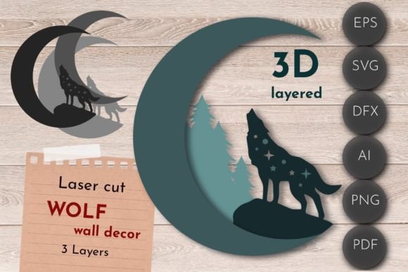 Wolf 3D Layered Wall Art: A Design Statement with Depth